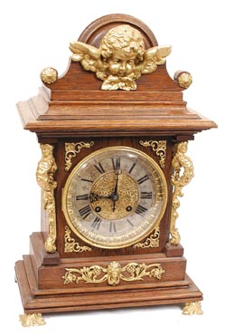 Gustav Becker mantle clock, serial number 772999, which indicatesit was made around 1888. The back of the case has a factory mark "2217". — Antique Clocks Price Guide