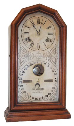 Ithaca Calendar Clock Co. calendar clock, "No. 11 Octagon", ca 1880. — Antique Clocks Price Guide