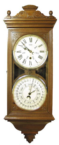 New Haven Clock Co. hanging calendar, "Register", ca 1880. — Antique Clocks Price Guide