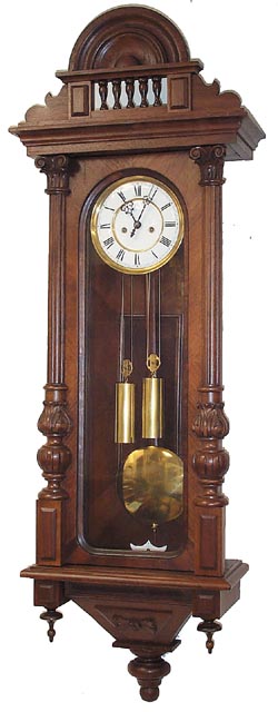 Gustav Becker 2 weight Vienna Regulator, Serial Number No. 306052, ca 1882. — Antique Clocks Price Guide