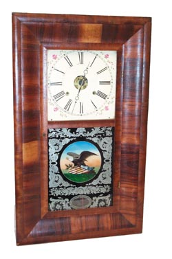 William S. Johnson, 20 Courtlandt St. New York, 30 hour OG, in good running order and strikes a coil gong each hour. — Antique Clocks Price Guide