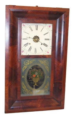 U. S. Clock and Brass Co. Chicago, per the full black and gold label inside the case. Company made clocks from1866 until 1868 when the factory burned. — Antique Clocks Price Guide