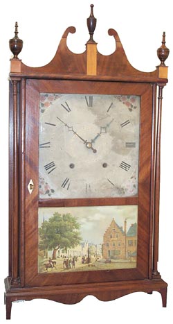 Bishop and Bradley, Watertown, Conn., Pillar and Scroll, ca 1824-1832. — Antique Clocks Price Guide