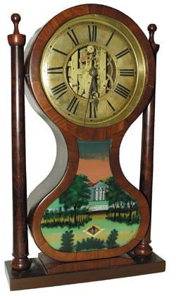 Extremely Rare Joseph Ives, "Hour Glass" shelf clock, developed by Ives around 1840, from his shop in Plainville, Farmington, Conn. — Antique Clocks Price Guide