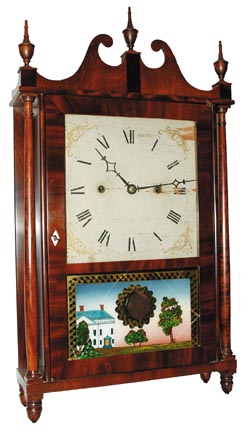 Joseph Ives Wagon Spring Pillar and Scroll Clock, ca 1817. — Antique Clocks Price Guide