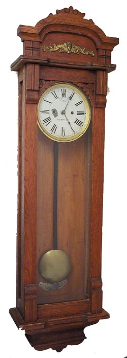 New Haven Clock Co. hanging clock, "Columbia", ca 1911. — Antique Clocks Price Guide