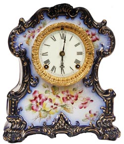 Ansonia Clock Co., porcelain cased, "Wichita", ca 1901. — Antique Clocks Price Guide