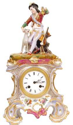 French Paste Porcelain, two piece mantle clock. — Antique Clocks Price Guide