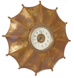 Unusual Umbrella clock, all bronze case made in 2 pieces. — Antique Clocks Price Guide