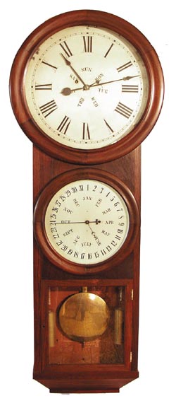 L. F. and W. W. Carter, Bristol, Conn. "Round Drop Wall Clock", ca 1863-1868. — Antique Clocks Price Guide