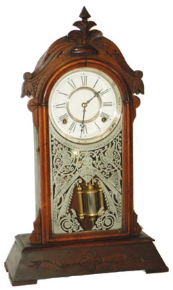 George B. Owen shelf clock, Ca 1875. He was the General Manager of the Gilbert Clock Co. and had his own clock business in his garage. — Antique Clocks Price Guide