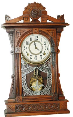 Wm. L. Gilbert Clock Co. mantle clock, "Helios", ca 1885. — Antique Clocks Price Guide