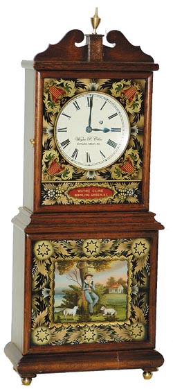 Miniature Massachusetts Shelf Clock made by Wayne R. Cline, Bowling Green, Ky. — Antique Clocks Price Guide