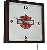 Neon advertising clock, "Harley Davidson, Motor Cycles".