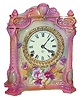 Ansonia Clock Co., Royal Bonn, porcelain clock, "La Seine", ca 1915.