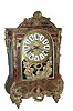 French 19th Century red tortoise shell and boulle shelf clock.