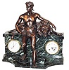 French marble and bronze statue clock. Statue of "Androcles and the Lion".