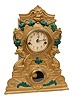 Waterbury Clock Co., Sales Room, New York City, reads the label inside this iron front clock. Iron case is signed, "N. Mueller No. 12".