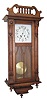 French box clock, 8 day, rod strike. Silver dial painted for 12 and 24 hours. 