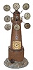 Junghans rare "World Time-Lighthouse" clock, ca 1910.