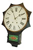 Terry Clock Co., Waterbury, Conn. cast iron short drop wall clock with upper bezel surround in sunburst (octagon top) style.