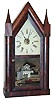 Steeple clock with full label reading, "Patent Spring Brass Clocks, Made and Sold By H. Welton, Agent, Plymouth, Conn." 