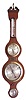 Chelsea Clock Co. clock, barometer, thermometer, and hygrometer, called "The Carver", ca 1975.