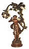 French Electrolier with 3 lights. 26" overall height, 14" wide, the statue and base without the lights, is 19" high.