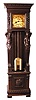 German heavily carved oak case tall clock.