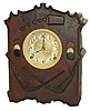 Wm. Gilbert Clock Co. cabinet clock, "Cosey Corner, Pattern R", ca 1906. 