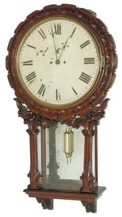 English double fusee carved wall clock, made by, "Jas. Sagar, Blackborn", C. 1800. — Antique Clocks Price Guide