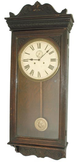 Sessions Clock Co. hanging 2 weight, "Regulator No. 5", C. 1912. — Antique Clocks Price Guide