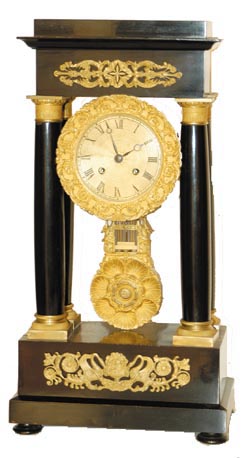 French, 4 column, Empire clock, C. 1860. — Antique Clocks Price Guide