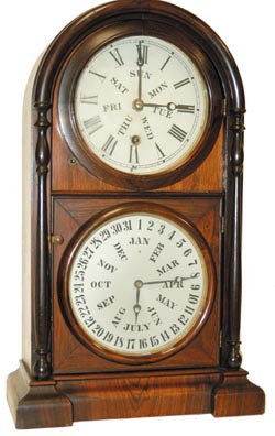 Welch, Spring &amp; Company shelf calendar clock, "Italian No. 1", C. 1872 or earlier. — Antique Clocks Price Guide