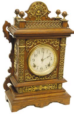 Ansonia Clock Co. mantle clock, "Cabinet F", 1894. — Antique Clocks Price Guide