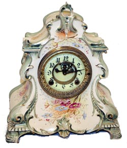 Porcelain clock, maker unknown to me. — Antique Clocks Price Guide