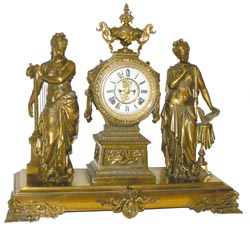 Ansonia Clock Co. very poplar figure clock, "Music and Poetry", C. 1894. — Antique Clocks Price Guide