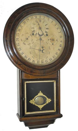 Welch, Spring &amp; Co., Forrestville, Conn., U.S.A., "Gale Drop Calendar model No. 2", C. 1874-1879, in excellent original condition. — Antique Clocks Price Guide
