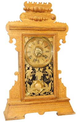 Wm. L. Gilbert Clock Co. fancy kitchen clock, "Lake No. 4", C. 1895. — Antique Clocks Price Guide