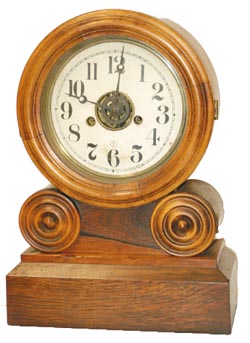 E. Ingraham &amp; Co. shelf clock, "Grecian", C. 1869. — Antique Clocks Price Guide