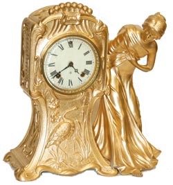 Ansonia Clock Company, figure clock, "Girl and Swan", C. 1894. — Antique Clocks Price Guide