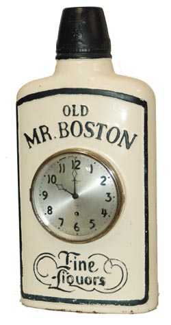 Gilbert Clock Company advertising clock for, "Old Mr. Boston", C. 1900. — Antique Clocks Price Guide