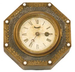 S. B. Jerome 7" octagon gallery. Case is covered in black shagreen (rough leather); — Antique Clocks Price Guide