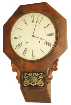 Forestville Clock Company, Forestville, Conn., hanging clock, "Drop Octagon No. 2", C. 1855. — Antique Clocks Price Guide