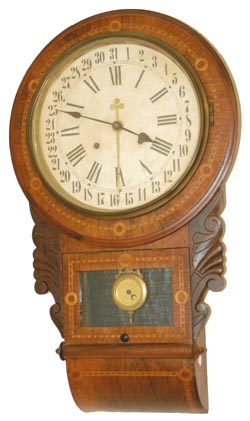 Waterbury Clock Company, Waterbury, New York, Chicago. per the full label. "English Drop No. 3", C. 1892, according to the catalogs. — Antique Clocks Price Guide