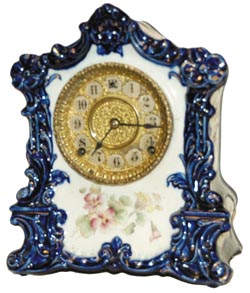 Wm. L. Gilbert porcelain case, "No. 420", C. 1900. — Antique Clocks Price Guide