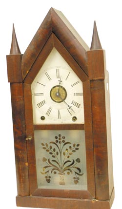 Brewster &amp; Ingrahams, Bristol, Conn. Sharp Gothic or Steeple clock, C. 1843-1852. — Antique Clocks Price Guide