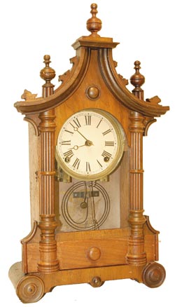 German shelf clock by H.A.C., Hamburg American Clock Company, Wuerttemberg, Germany. — Antique Clocks Price Guide