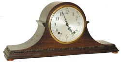Tambour clock made by the Seth Thomas Clock Co. trying to sell a less expensive line of clocks under the name, "The Plymouth Company, Thomaston, Conn". — Antique Clocks Price Guide