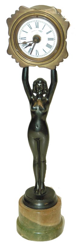 Probable Lenzkirsch deco statue clock. — Antique Clocks Price Guide